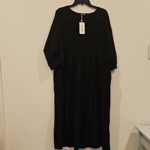 Chic Long Sleeve Black Dress